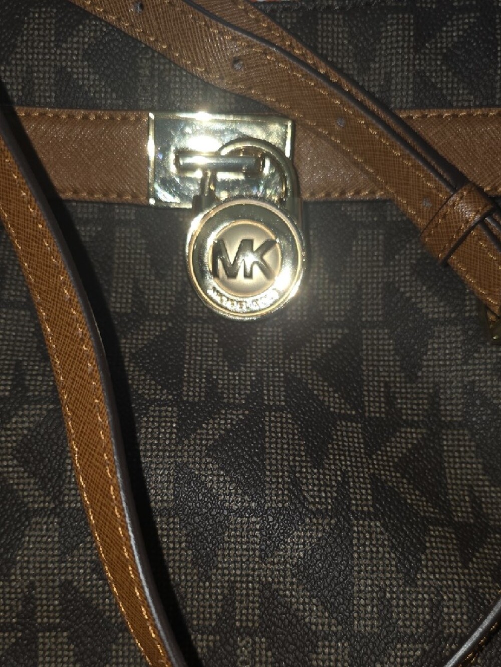 Michael Kors Black/Brown Signature MK Crossbody Bag - Picture 8 of 13